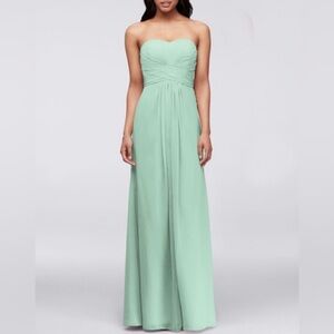 David’s Bridal Long Chiffon Strapless Dress